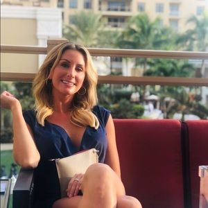 Navy blue suede dress